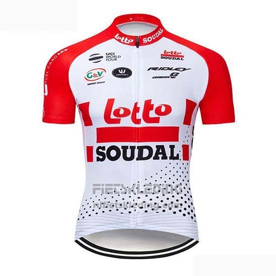 2019 Fietskleding Lotto Soudal Rood Wit Korte Mouwen en Koersbroek